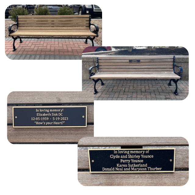 Memorial Benches in Downtown Plymouth